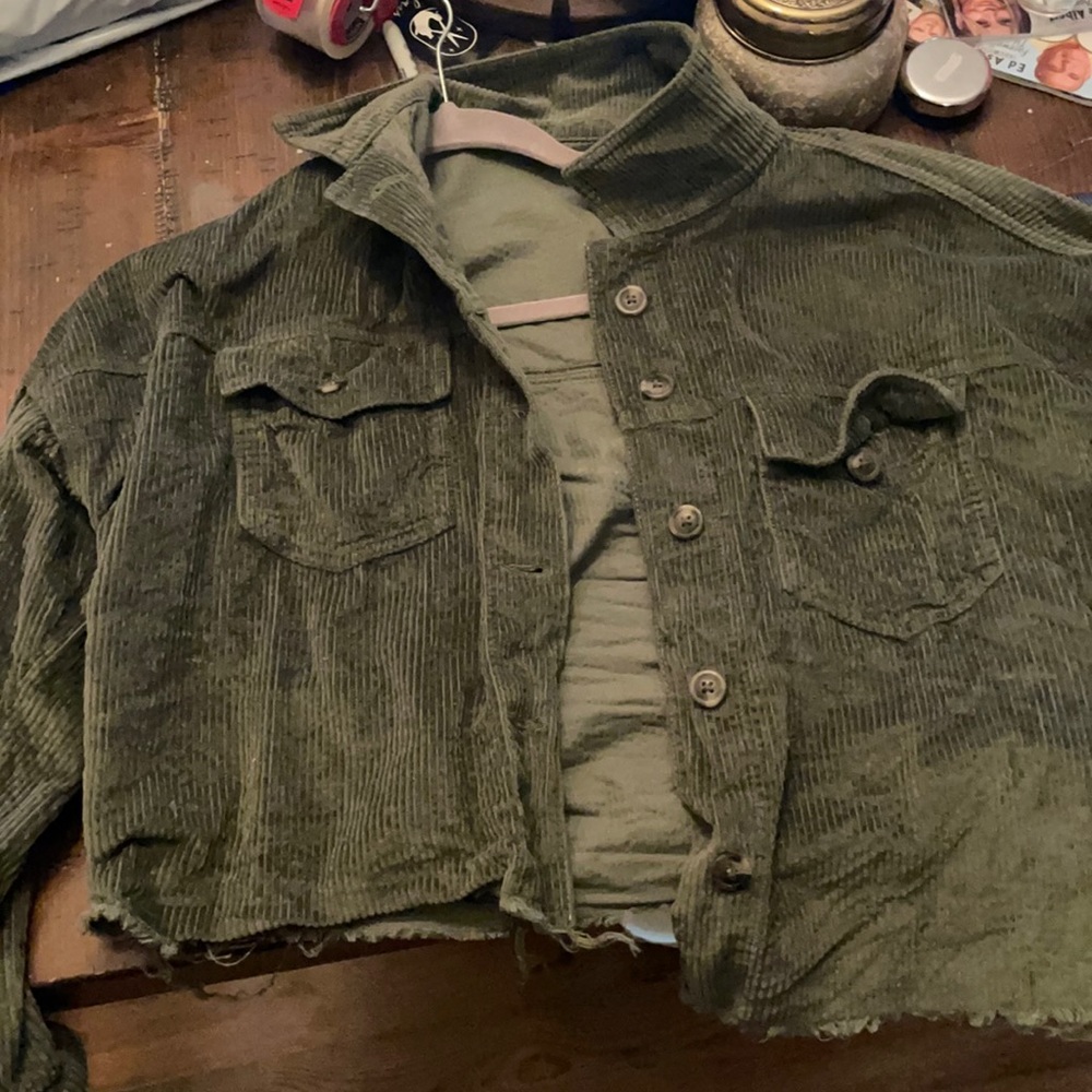 American eagle Cropped fringed jacket